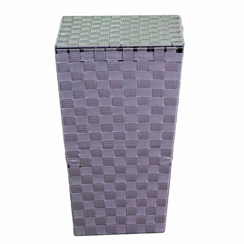 Cesto Portabiancheria in poliestere grigio quadro cm 33x33xh53
