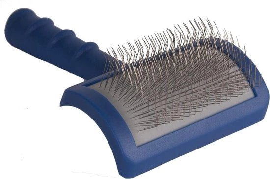 Spazzola per cani con lunghe setole liscianti - Spazzola professionale per sciogliere nodi e nodi - Adatta per animali domestici a pelo lungo - Progettata ergonomicamente con manico comodo