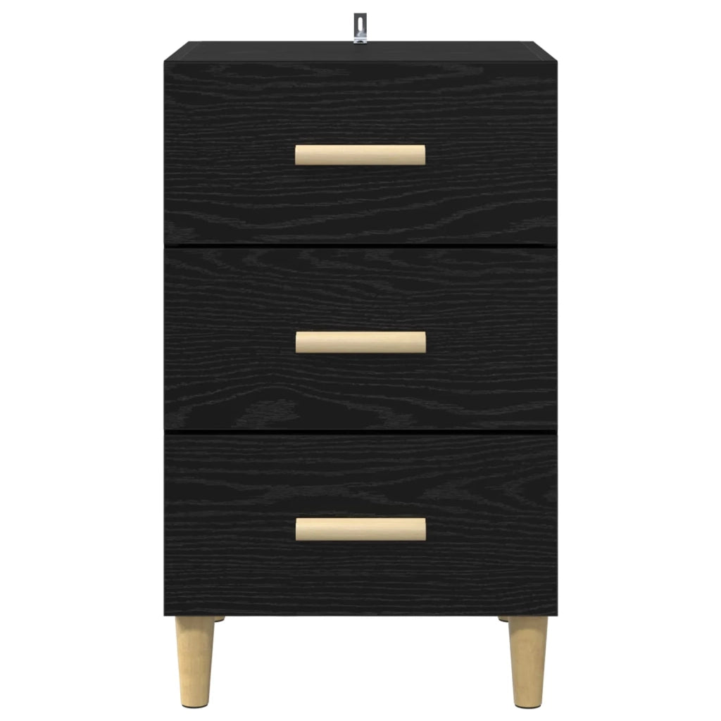 Comodino | Armadio da Notte | Mobiletto da notte Rovere Nero 40 x 40 x 66 cm Legno multistrato