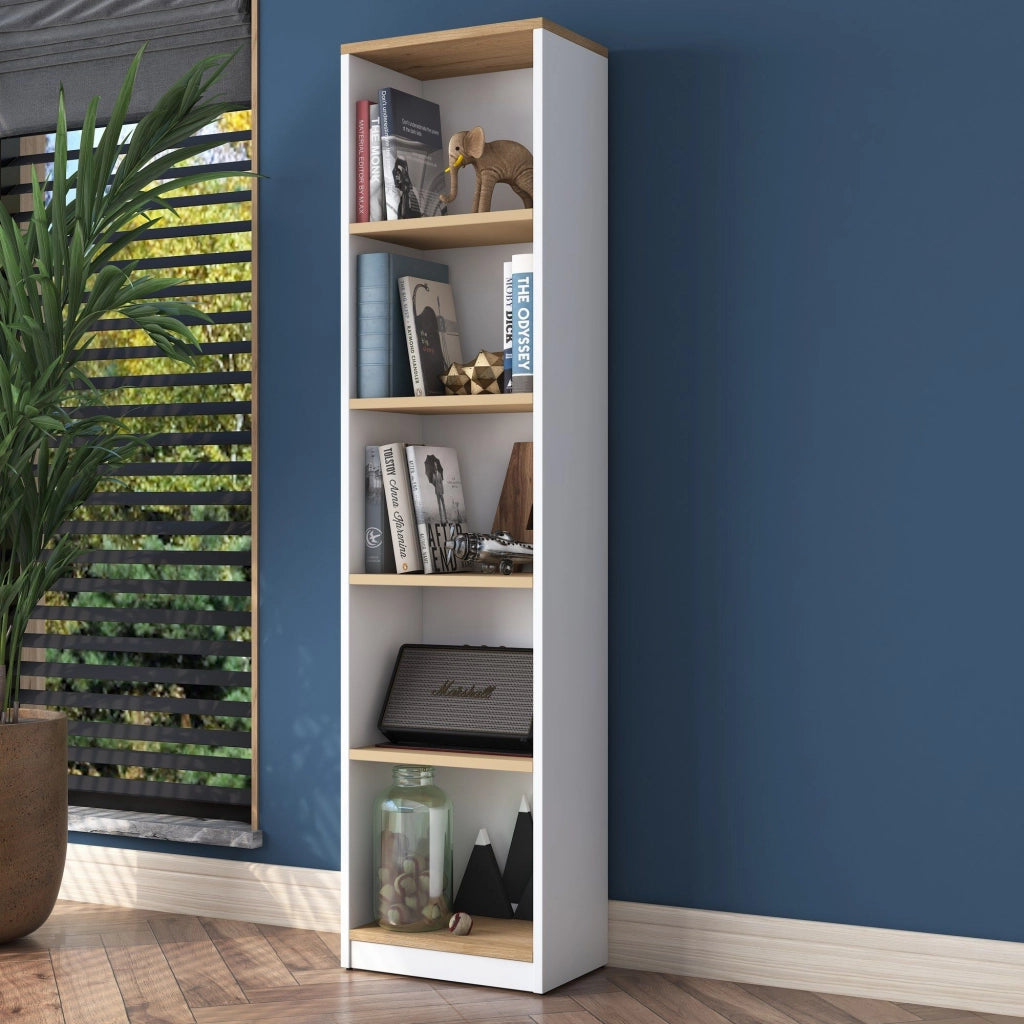 Biblioteca Clitunno, Libreria 4 Ripiani, 40x25x162h cm Bianco