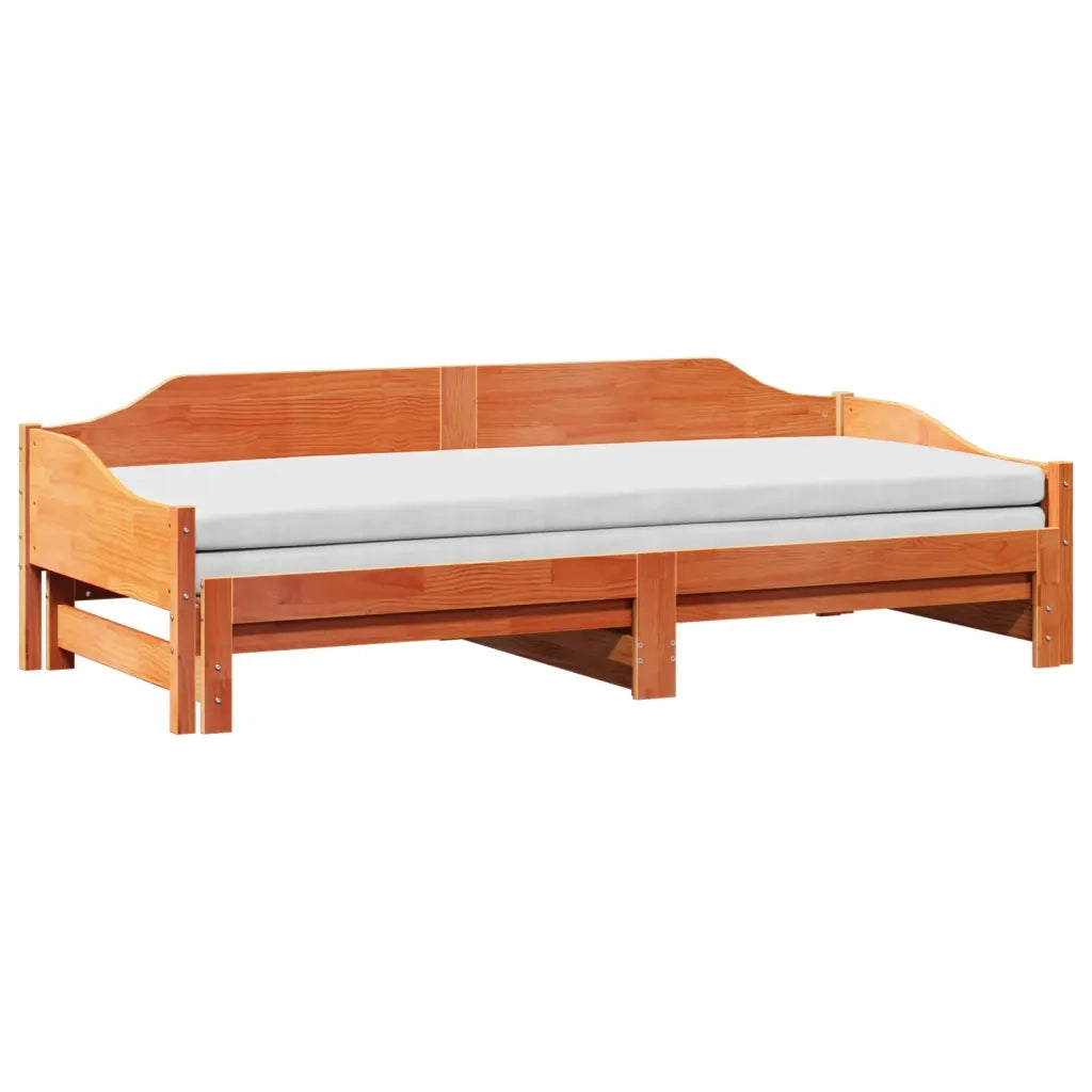 Divano con letto | Sof¨¤ letto | Letto singolo Estraibile Marrone Cera 80x200cm Massello Pino