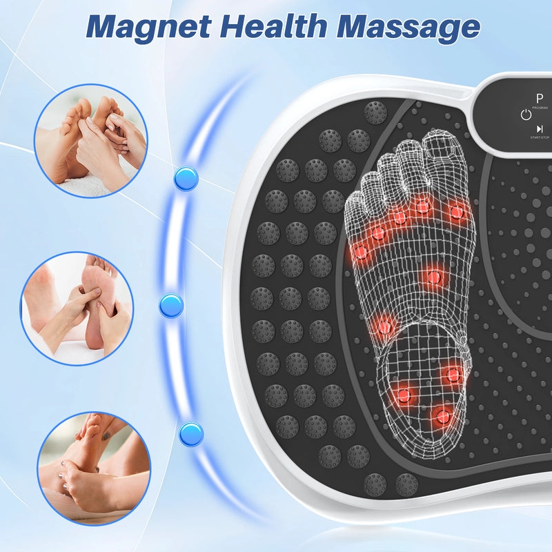 Piattaforma vibrante, attrezzatura per il fitness domestico  con altoparlante Bluetooth, 4 modalità di programmazione, carico massimo 150 kg