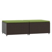 Poggiapiedi da Giardino con Cuscini 2 pz in Polyrattan Marrone CFW1659152