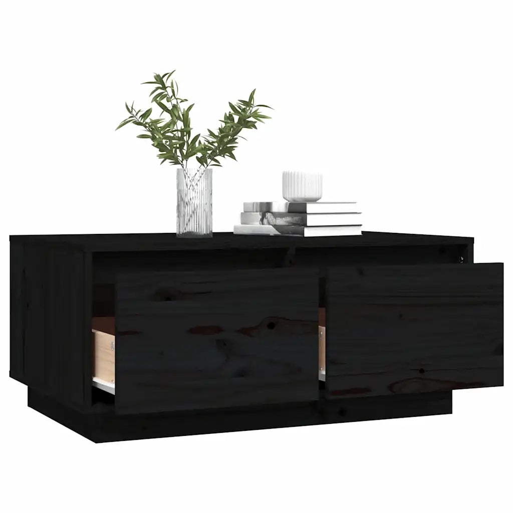 Tavolino da salotto | Tavolino da caff¨¨ | Tavolino da Soggiorno Nero 80x50x35 cm Legno Massello di Pino