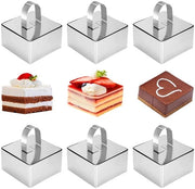 Anello per alimenti in acciaio inossidabile - 6 pezzi - forma quadrata - anelli per mousse - anelli per alimenti - duraturo e riciclabile - anello per alimenti