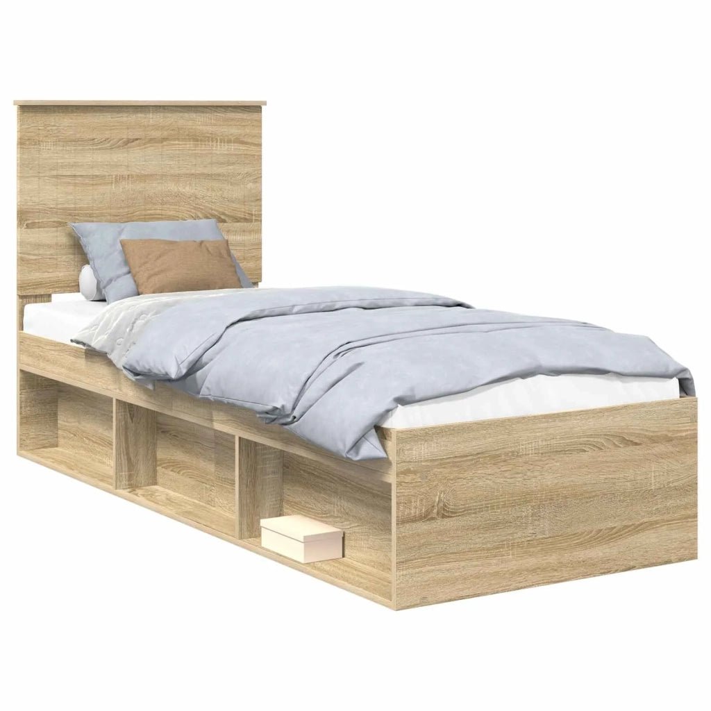 Struttura del letto Rovere Sonoma 75 x 190 cm Pino massello 3411075