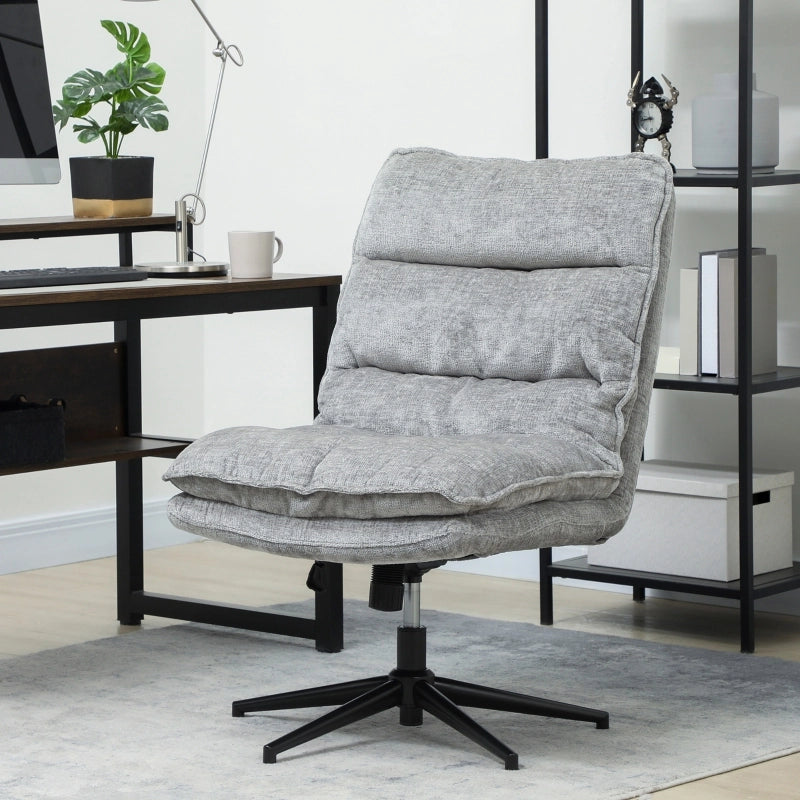 SEDIA UFFICIO girevole senza braccioli 63,5x81x96-102 cm grigio poliestere