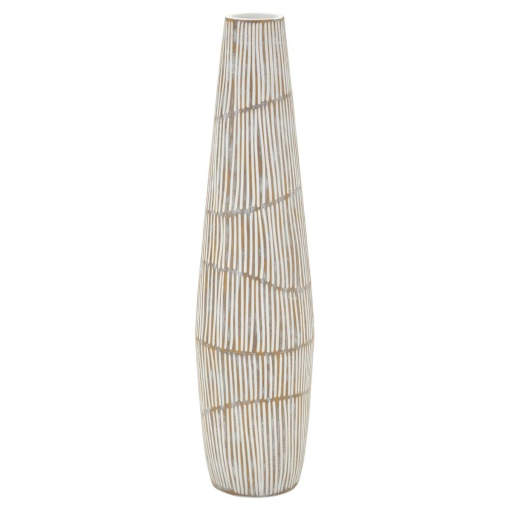 Vaso Decorativo VKH1028, Bianco, Poliresina, 17x17x68,5 cm