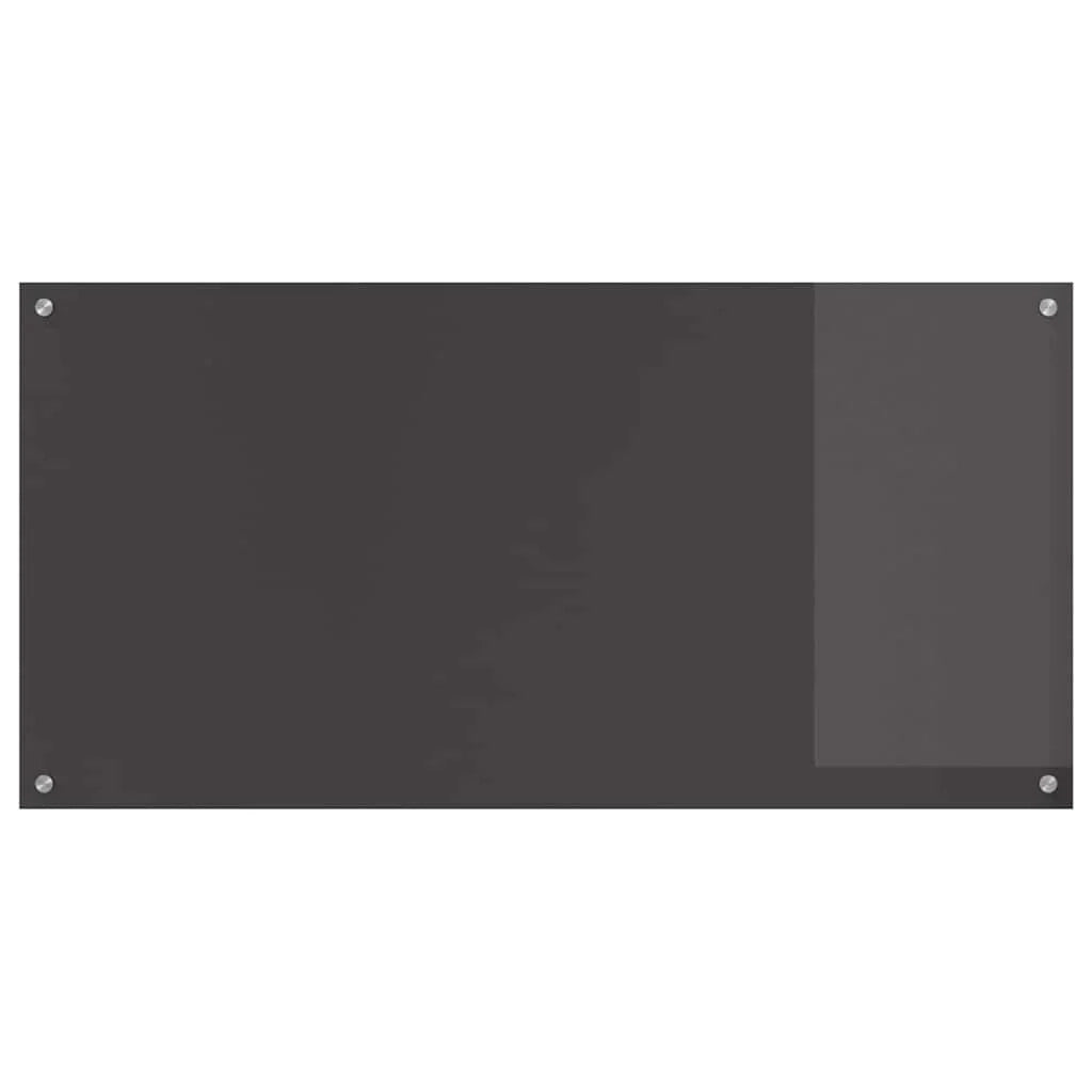 Set di 2 paraschizzi moderni per cucina 120 x 60 cm resistenti al calore con 4 fori preforati in vetro temperato grigio scuro 02_0056276