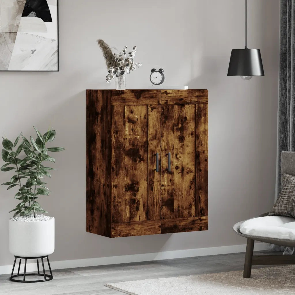 Armadietto a Muro | Mobile a Parete Rovere Fumo 69,5x34x90 cm in Legno Multistrato