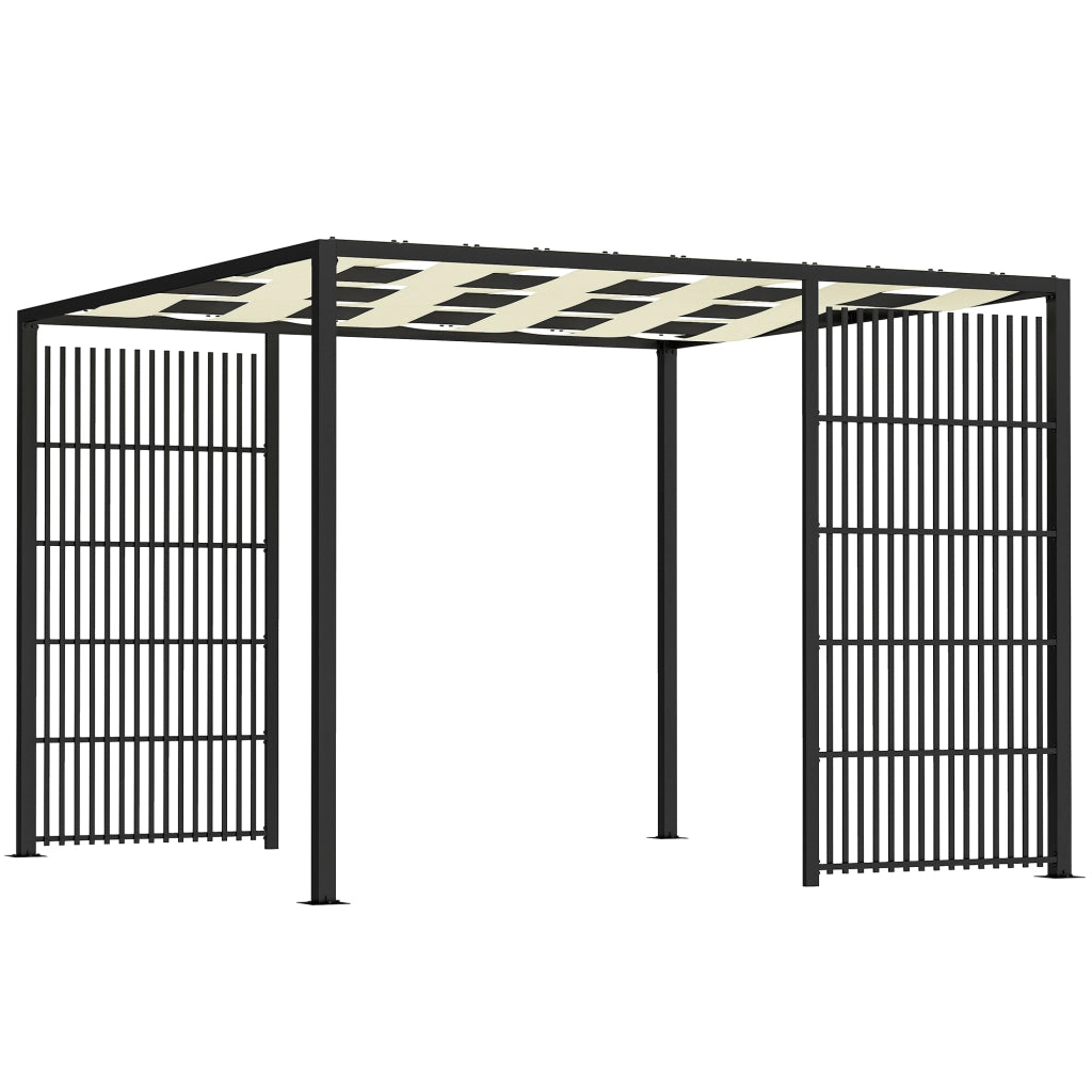Pergola per Esterno 3x3 m in Metallo e Poliestere Nero ¨C zephmum ¨C Grigio Antracite