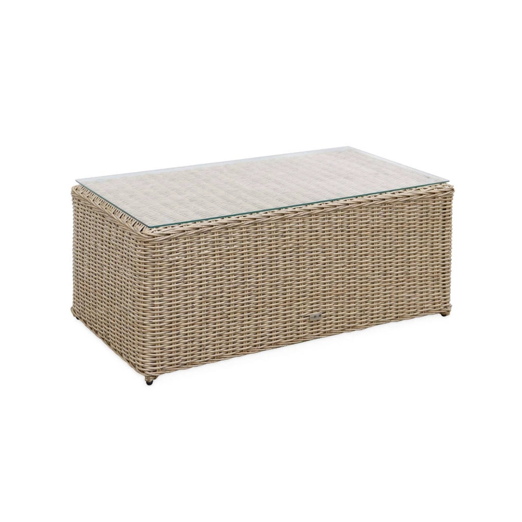 Salotto da giardino in resina intrecciata, 4 posti, marrone naturale
