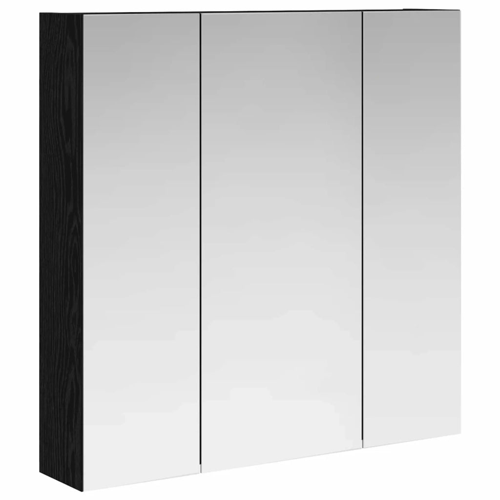 Mobiletto per specchio da bagno Rovere Nero 70 x 14,5 x 70 cm