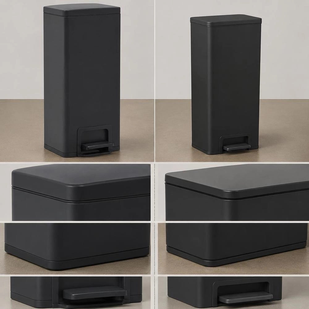 Trash Can With Pedal Anti-fingerprint 30 L Black Stainless Steel