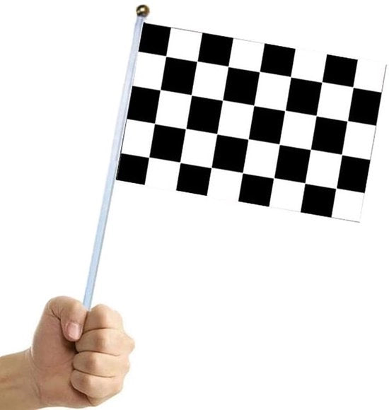 Bandiera di Vittoria - 10 pezzi di bandiere da corsa - Nero e Bianco - Eventi Sportivi - Partite di Calcio - Decorazioni per Feste Tematiche