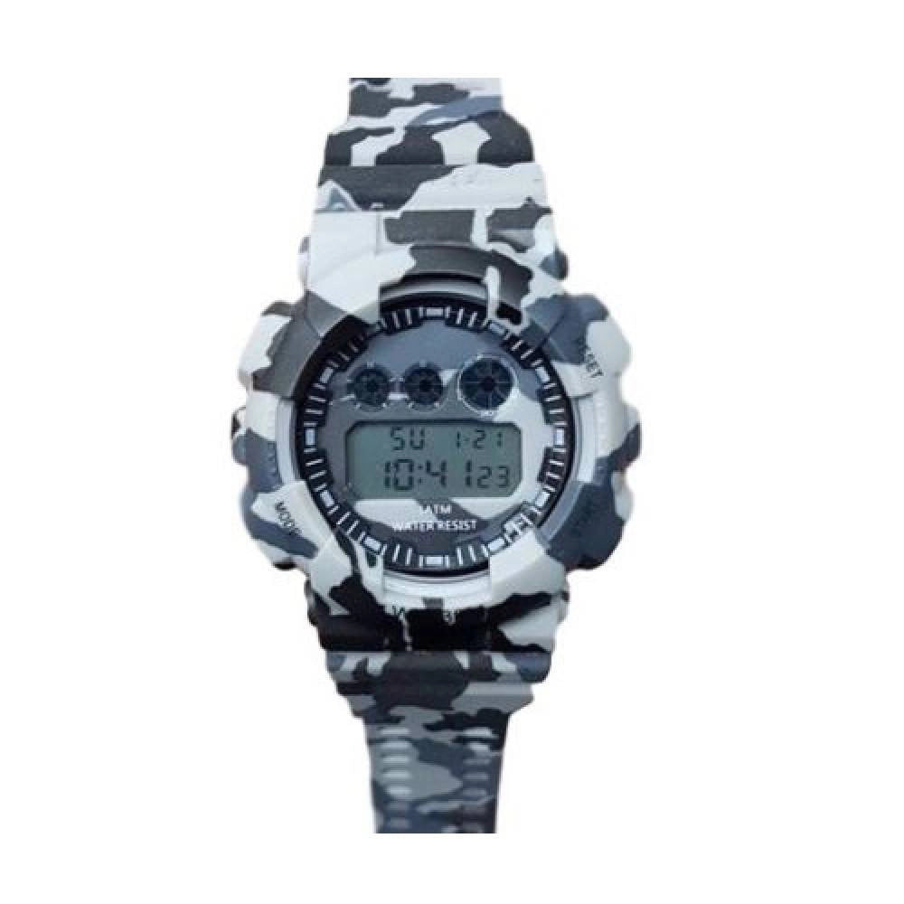 Trade Shop - Orologio Sportivo Polso Zh 7901 Uomo Cronografo Digitale Data Camouflage Grigio -