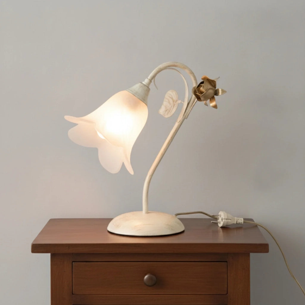Lampada da Tavolo Cestino 1 Luce Avorio e Bianco LuceArt Classic