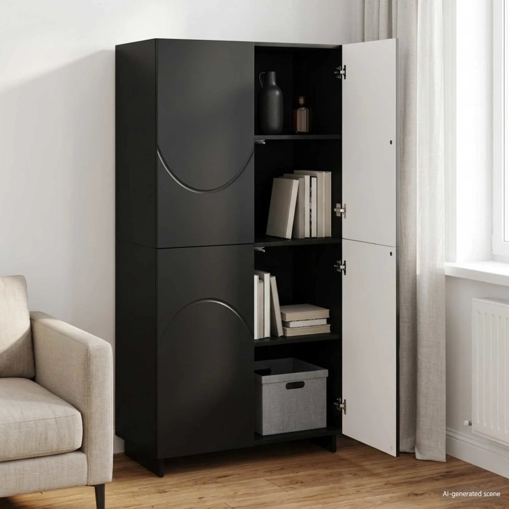 Credenza Nero 79 x 41 x 151 cm Legno ingegnerizzato 3433110