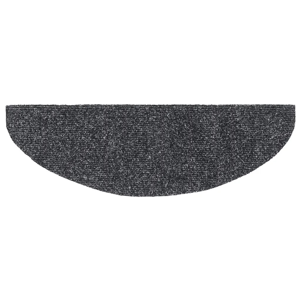 Tappetini per scale autoadesivi 15 pz 65x21x4 cm Grigio scuro Semicircolari Grandi 132697