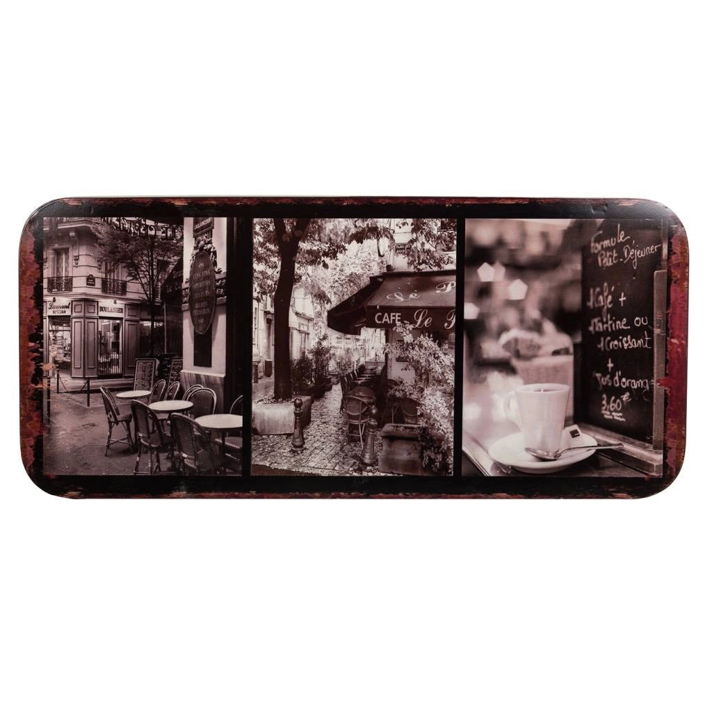 Tavolo rettangolare in metallo nero 100x47x75h
