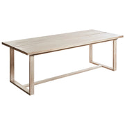 Tavolo da pranzo da giardino in legno di acacia chiaro 230 x 100 cm per 6 persone all'aperto rettangolare in stile rustico