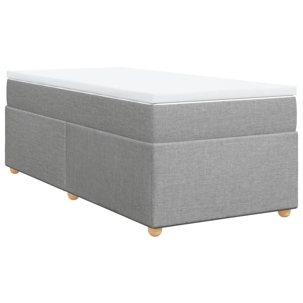 Giroletto a Molle con Materasso Grigio Chiaro 90x200 cm Tessuto