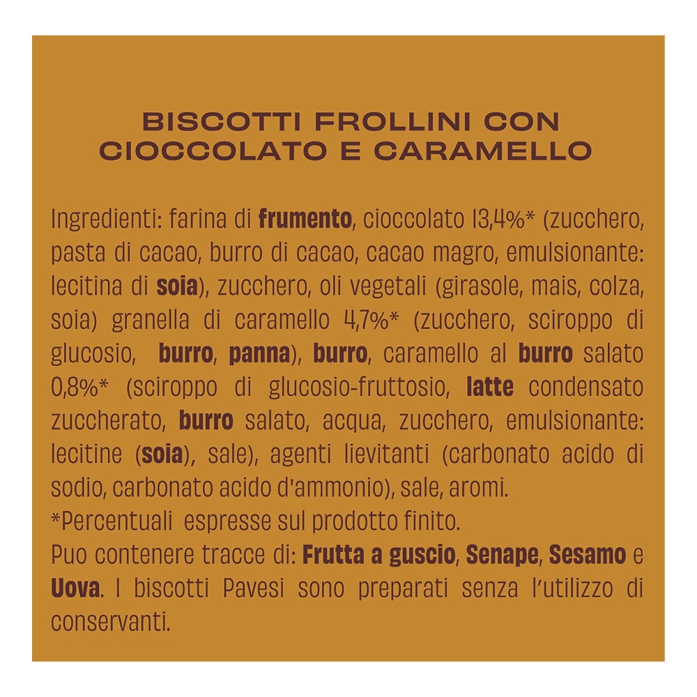 Gocciole caramel biscotti al caramello e cioccolato pavesi confezione da 300 gr