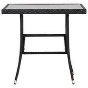 vidaXL Tavolo da Giardino Nero 80x80x74 cm in Polyrattan