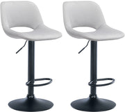 Set di 2 sgabelli da bar Camden velluto nero 4