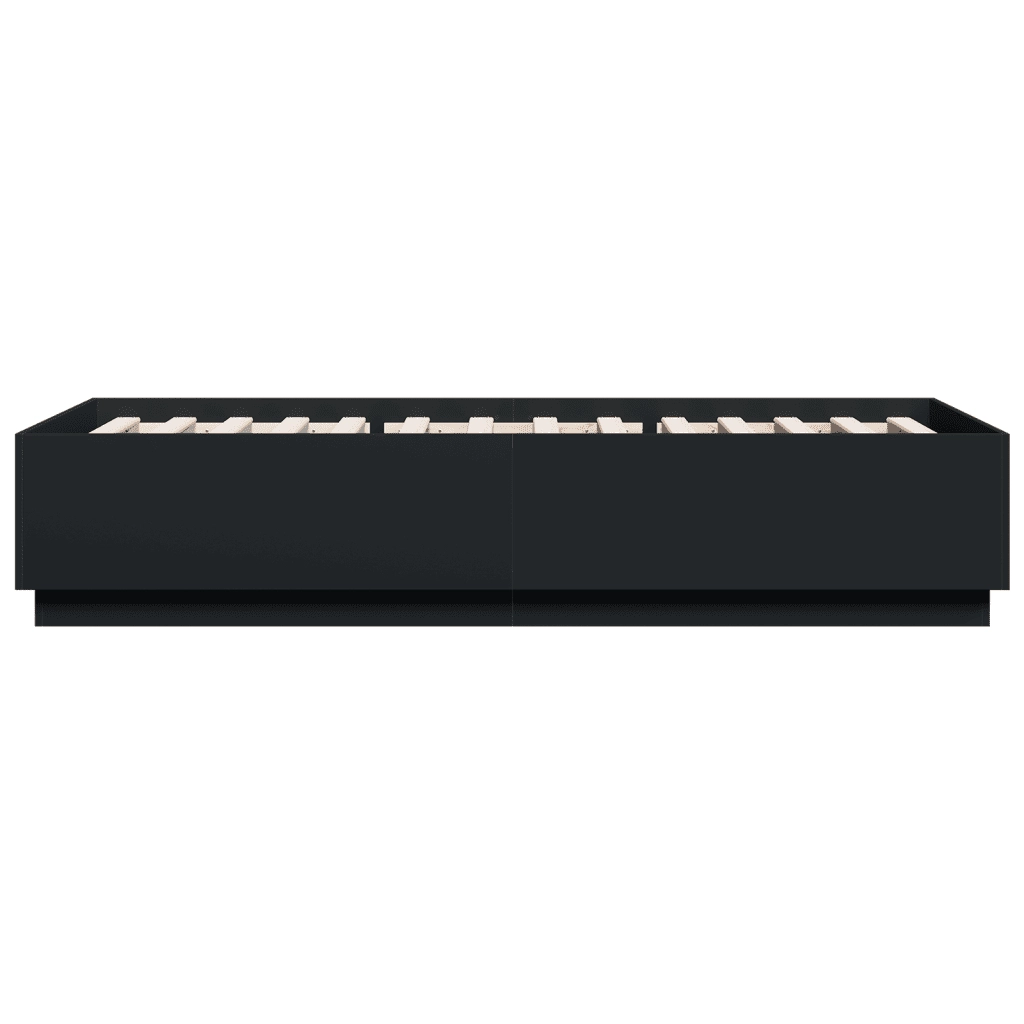 Giroletto con Luci LED Nero 90x200 cm in Legno Multistrato 3209633
