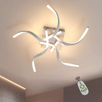 ZMH Lampada da soffitto plafoniera LED moderna 65cm forma onda telecomando per soggiorno