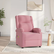Poltrona Elettrica Reclinabile Massaggio in Velluto Rosa 3098408