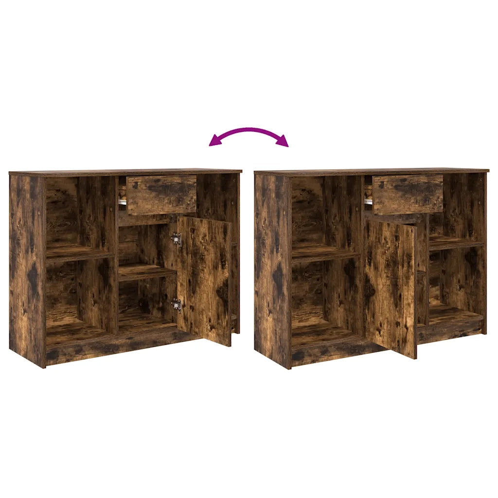 Credenza con Cassetto Rovere Fumo 101x35x76 cm in Truciolato 861566