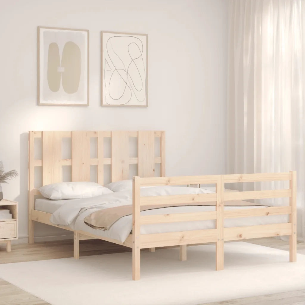 Giroletto con Testiera-Struttura Letto con testiera 120x200 cm in Legno Massello 959299
