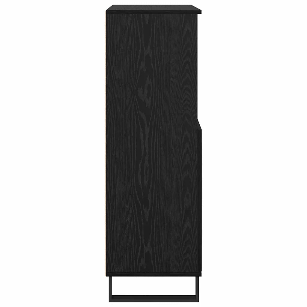 Credenza-Buffet-Armadio da cucina Nero 60 x 36 x 110 cm Legno multistrato 745694