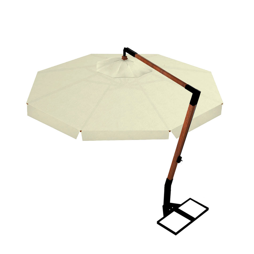 Ombrellone Decentrato da Giardino Ø2,5m Braccio in Legno Ecrù
