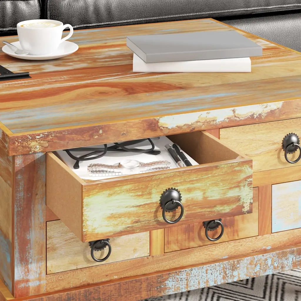 Tavolino da Salotto in Legno di Recupero 70x70x38 cm 243978