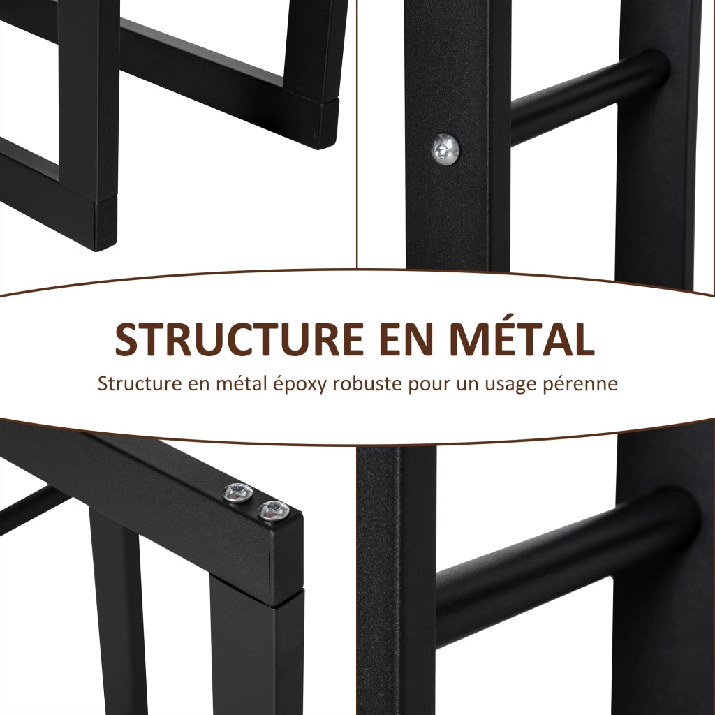 Porta Legna da Camino ¨C zephmum ¨C 60x25x100 cm Metallo Nero