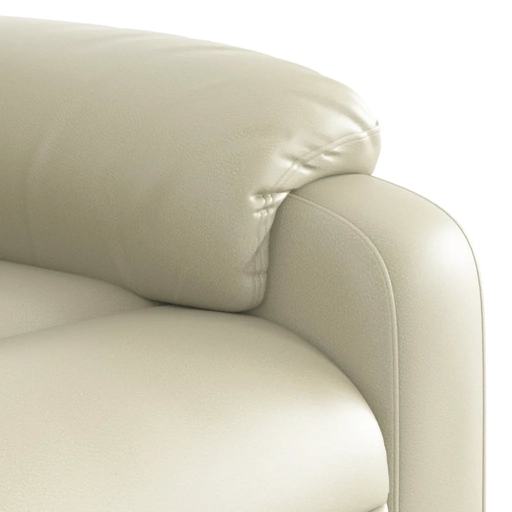 Divano Sedia-Poltrona Reclinabile Crema in Similpelle 613021