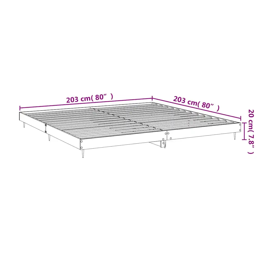 Giroletto senza Materasso Rovere Sonoma 200x200cm in Truciolato 832216