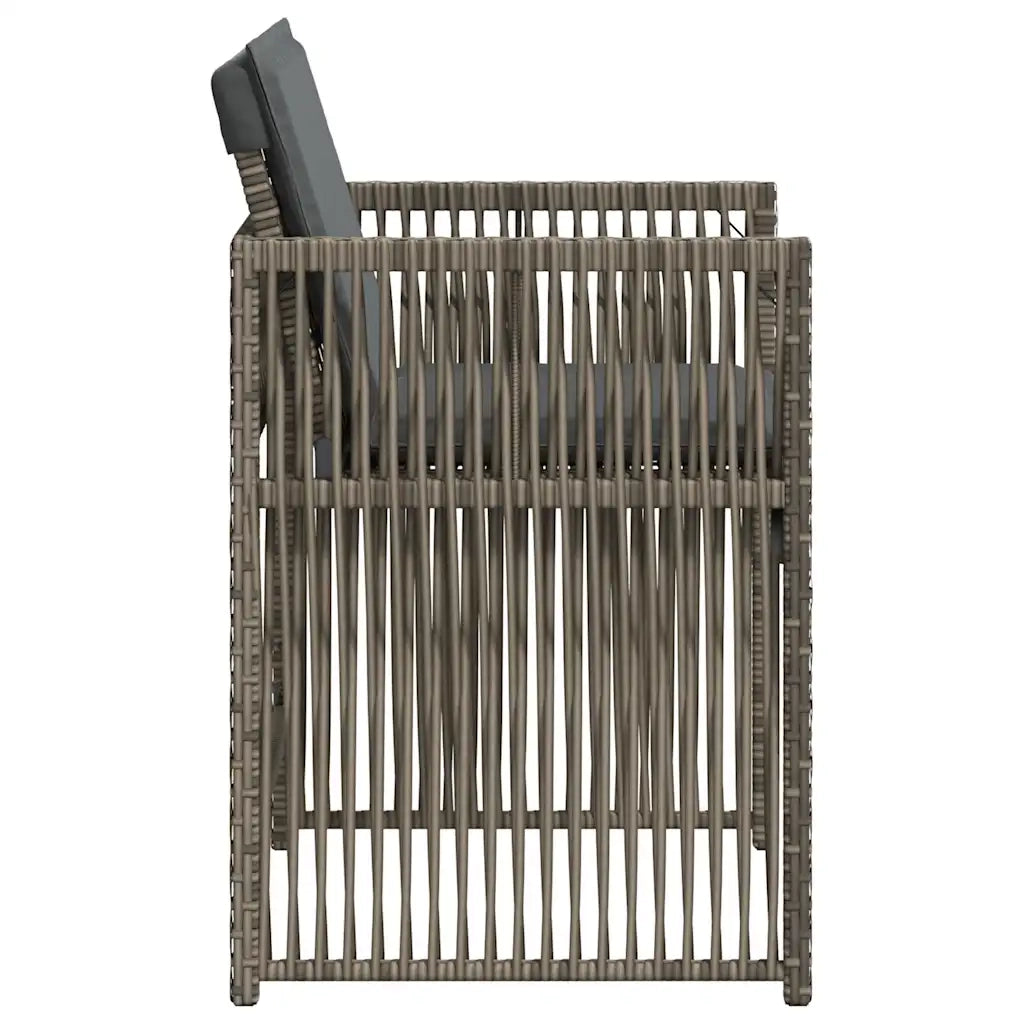 Sedie da Giardino con Cuscini 4 pz | Sedie da Esterno Grigio in Polyrattan
