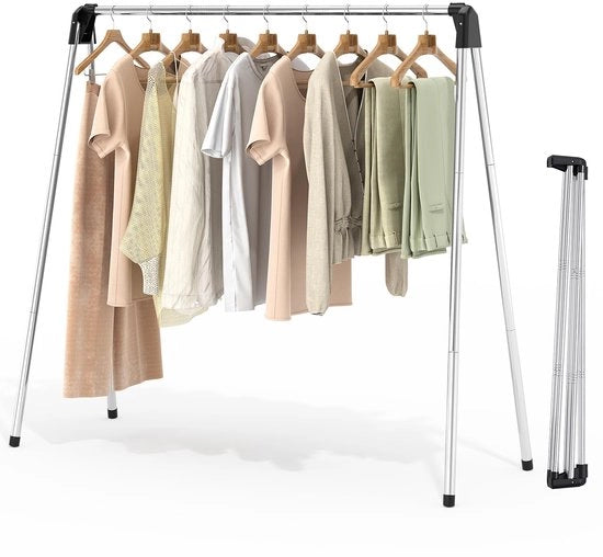 Cassettone per Abbigliamento, cassettone per spazio risparmiato, cassettone pieghevole in acciaio inossidabile, cassettone pieghevole per viaggi, campeggio, lavanderia, altezza 140 cm
