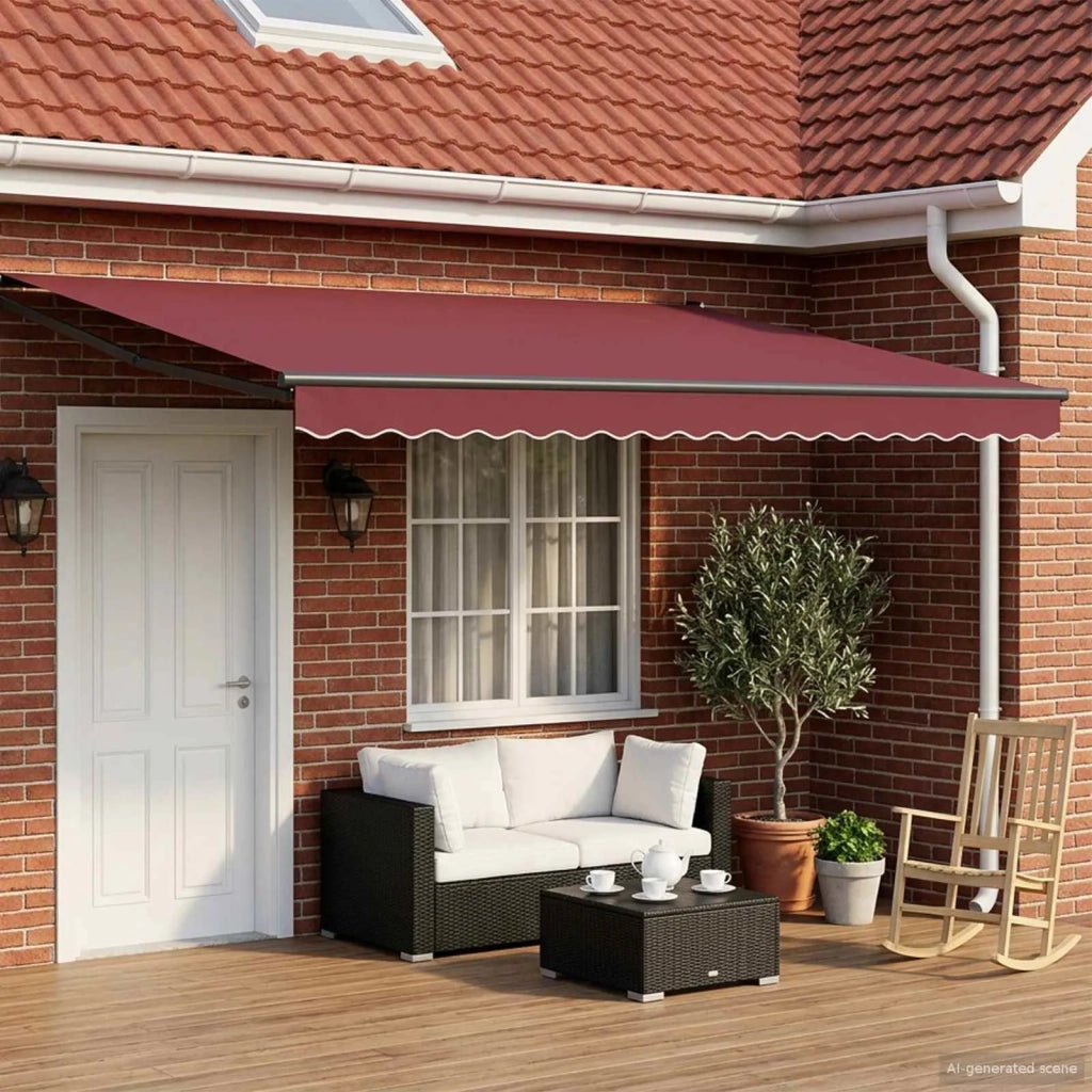 Tettuccio Elettrico Retrattile Borgogna e Antracite 4,5 × 3 m