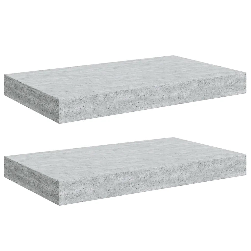 Scaffali a Parete 2 pz Grigio Cemento 40x23x3,8 cm in MDF 326592