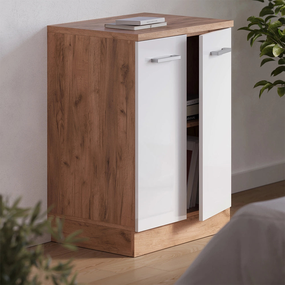Mobile per mansarda Rion Bianco lucido/Rovere dorato 60 x 83.8 cm senza inclinazione con 2 ante Vicco