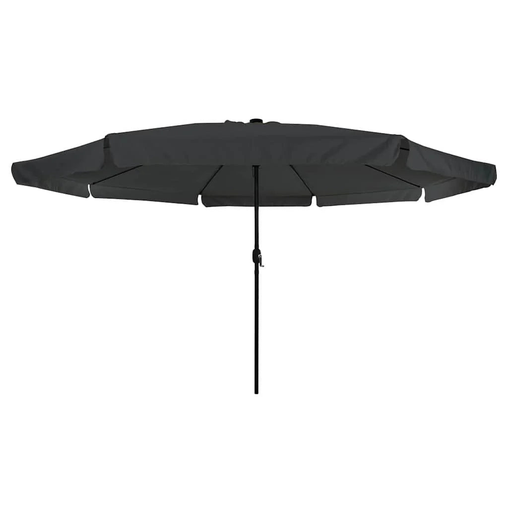 Moderno ombrellone da giardino rotondo 395 x 395 x 245 cm con illuminazione a LED resistente poliestere antracite 02_0058789
