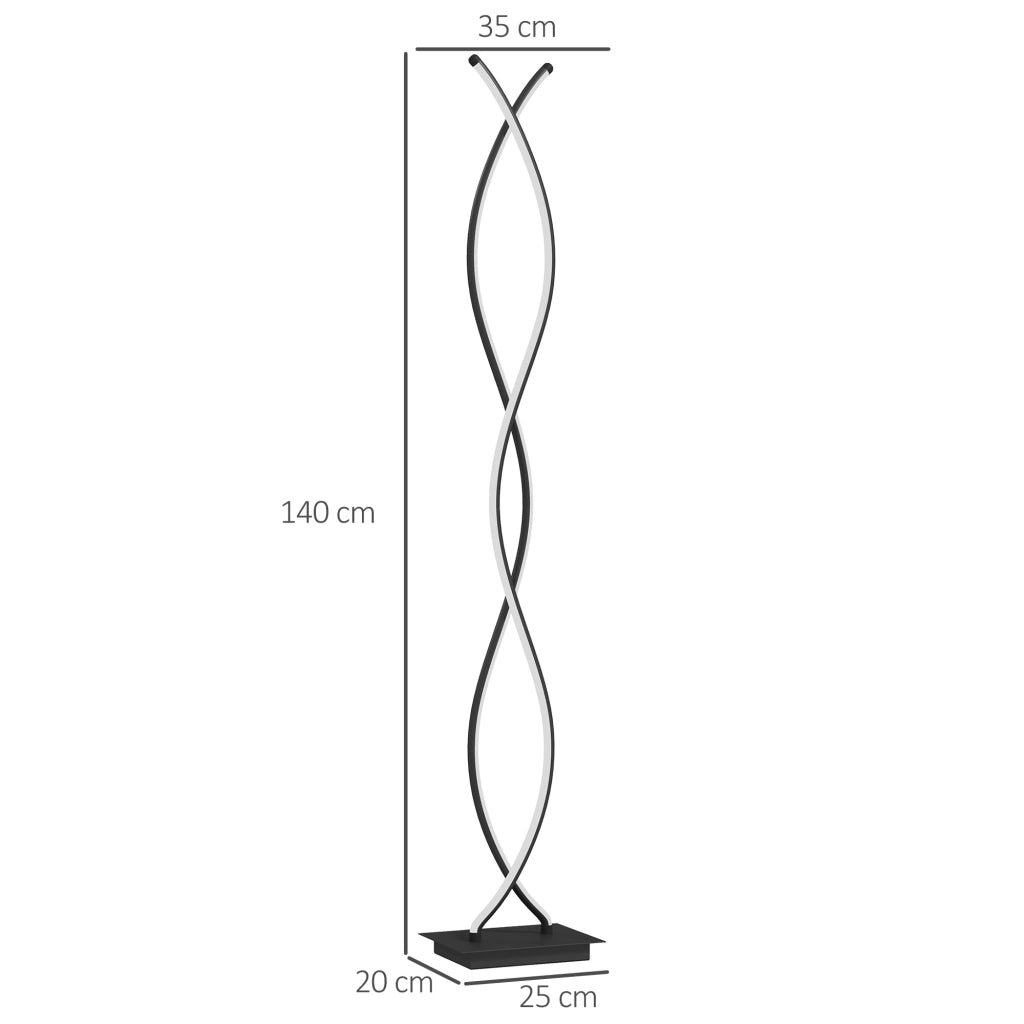 Lampada da terra per soggiorno con 3 livelli di luminosit¨¤ ¨C zephmum ¨C nero