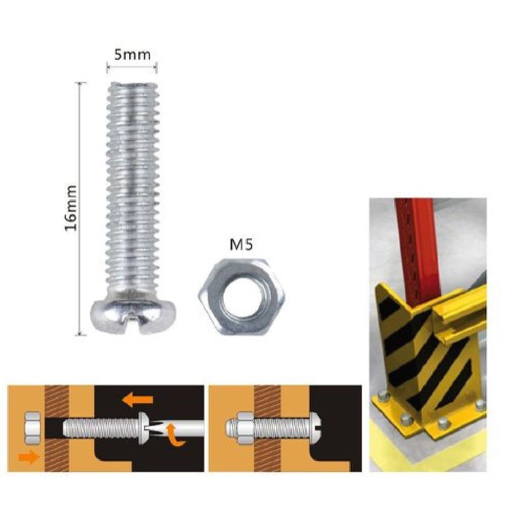Trade Shop - Set 18 Pz Viti Vite Testa A Croce Tonda 5x16 Mm Con Dadi Dado Esagonale M5 90967 -