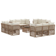 Set Divano da Giardino 13 pcs Beige polyrattan 3434151