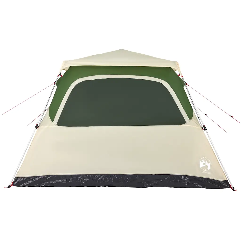 Tenda Familiare a Cupola 6 Persone-Tenda da campeggio Verde a Rilascio Rapido